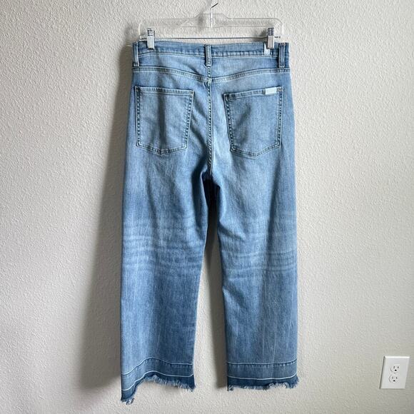 7 For All Mankind the Jo Jeans Women's 31 Wide Leg Destroyed Step Hem Stretch - Picture 3 of 8